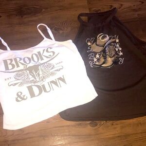 Awesome Brooks & Dunn Graphic Tanks Cowboy boots tank juniors XL or adult small